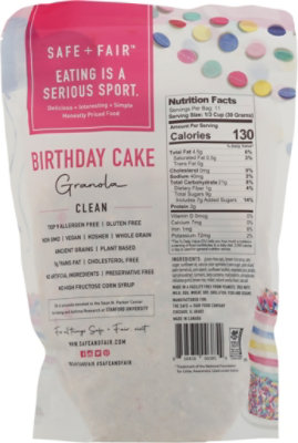 Safe & Fair Birthday Cake Granola - 12 OZ - Image 6