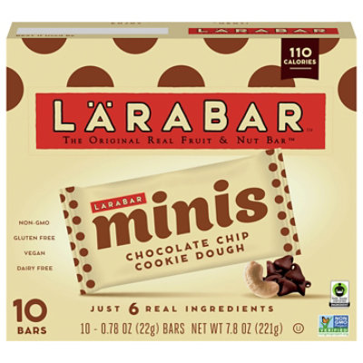 Larabar Minis Chocolate Chip Cookie Dough Non GMO Gluten Free Vegan Dairy Free Bar - 10-0.78 Oz - Image 3