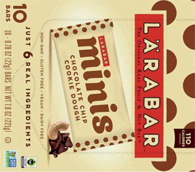 Larabar Minis Chocolate Chip Cookie Dough Non GMO Gluten Free Vegan Dairy Free Bar - 10-0.78 Oz - Image 6