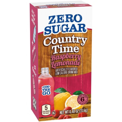 Country Time Zero Sugar Raspberry Lemonade On-The-Go Powdered Drink Mix - 6 Count - Image 4