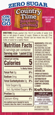 Country Time Zero Sugar Raspberry Lemonade On-The-Go Powdered Drink Mix - 6 Count - Image 8
