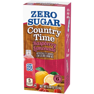 Country Time Zero Sugar Raspberry Lemonade On-The-Go Powdered Drink Mix - 6 Count - Image 5