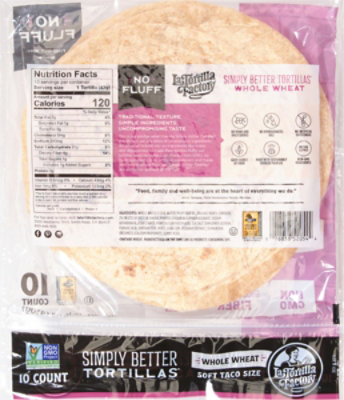 La Tortilla Factory Simply Better Tortillas Whole Wheat Soft Taco - 10 CT - Image 6