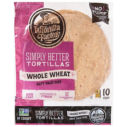 La Tortilla Factory Simply Better Tortillas Whole Wheat Soft Taco - 10 CT - Image 1