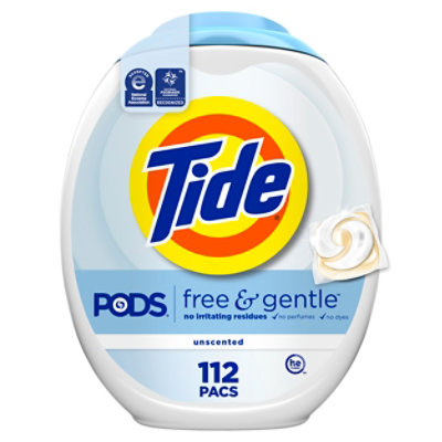 Tide Lq Pods Free & Gentle Tub - 112 CT - Image 1