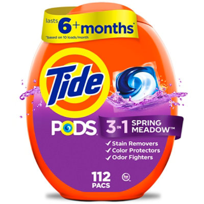 Tide PODS Liquid Laundry Detergent Pacs Spring Meadow Scent - 112 Count