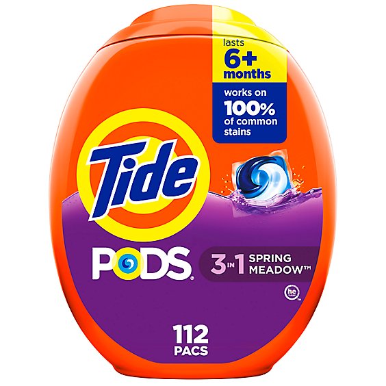 Tide PODS Liquid Laundry Detergent Pacs Spring Meadow Scent - 112 Count