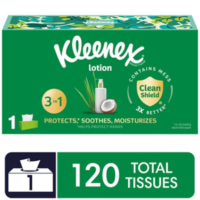 Kleenex Lotion Facial Tissues 120 Tissues Per Box - 1 Count - Image 1