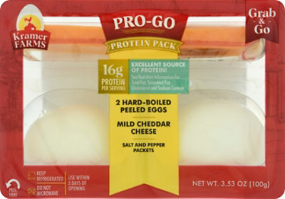 Kramer Farms Pro Go Protein Red 2 Hard Cooked Egg Cheddar S&p - 3.53 OZ - Image 2