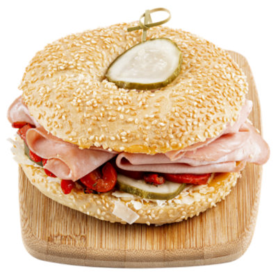 Haggen Mortadella Bagel Sandwich - Made Right Here Always Fresh - Ea. - Image 1