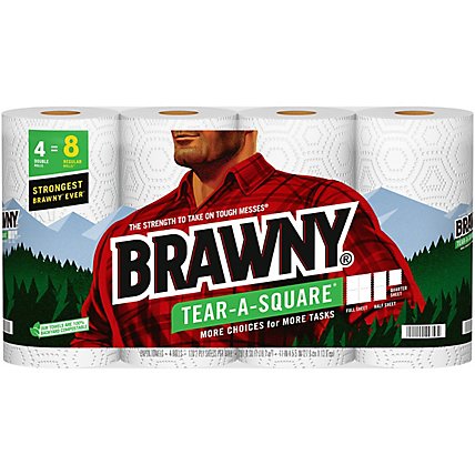 Brawny Tear-A-Square Paper Towel  - 4 Rolls - Image 3
