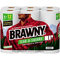 Brawny Tear-A-Square Paper Towel - 6 Rolls - Image 3