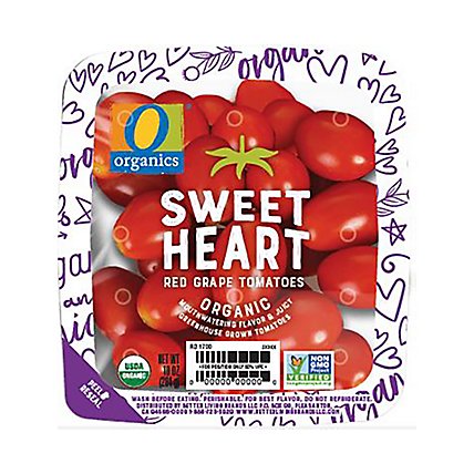 O Organics Tomatoes Sweet Heart Red Grape - 10 OZ - Image 1