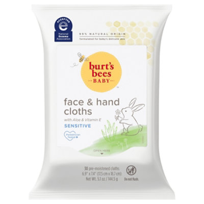 Burts Bees Face Hand Clothes - EA - Image 1