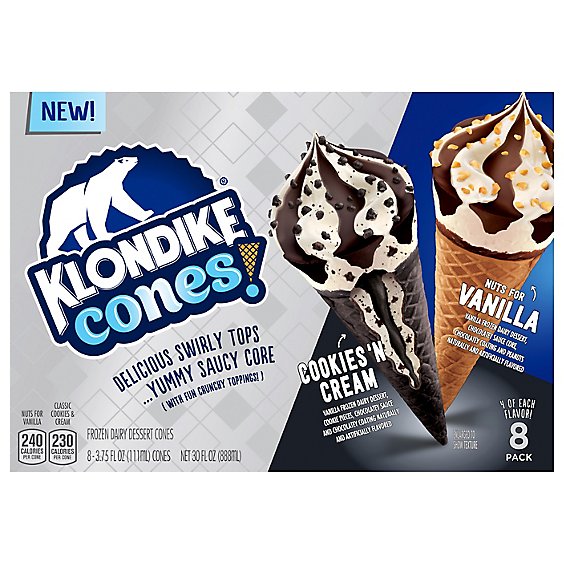 Klondike Cookies And Cream Chocolate Cones - 8 Count