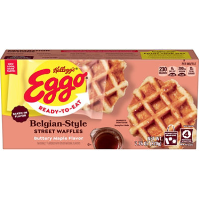 Eggo Belgian-Style Frozen Street Waffles Buttery Maple Flavor Frozen Breakfast - 4 - 7.76 Oz - Image 1
