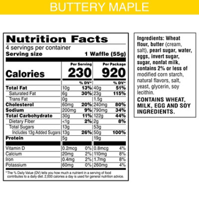 Eggo Belgian-Style Frozen Street Waffles Buttery Maple Flavor Frozen Breakfast - 4 - 7.76 Oz - Image 2