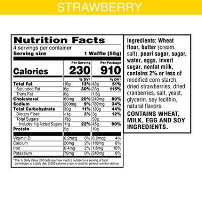 Eggo Frozen Grab & Go Waffles Strawberry Frozen Breakfast 4 Count - 7.76 Oz - Image 5