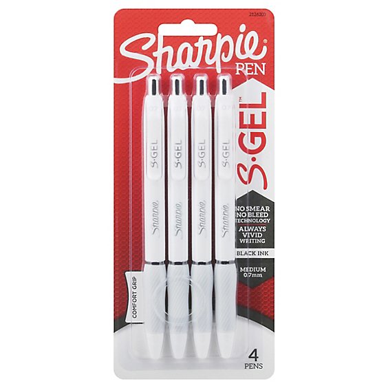 Sharpie White S-gel Fashion Pen Black - 4 Count