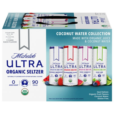 Michelob Ultra Organic Hard Seltzer Coconut Water Variety Pack Slim Cans - 12-12 Fl. Oz. - Image 2