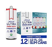 Michelob Ultra Organic Hard Seltzer Coconut Water Variety Pack Slim Cans - 12-12 Fl. Oz.