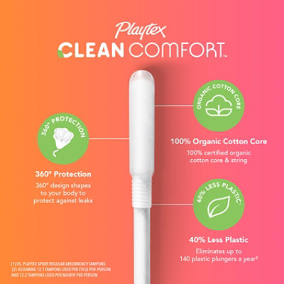 Playtex Clean Comfort Regular And Super Absorbency Tampons Multipack - 28 Count - Image 3