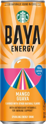Starbucks Baya Sparkling Energy Drink Mango Guava Can - 12 FZ - Image 2