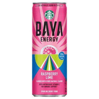 Starbucks Baya Sparkling Energy Drink Raspberry Lime Can - 12 FZ