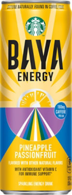 Starbucks Baya Sparkling Energy Drink Pineapple Passionfruit Can - 12 FZ - Image 2