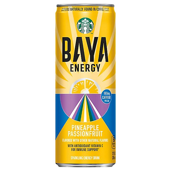 Starbucks Baya Sparkling Energy Drink Pineapple Passionfruit Can - 12 FZ