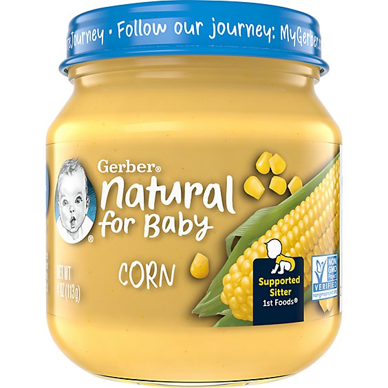 Gerber 1st Foods Natural For Baby Corn Puree Jar - 4 Oz