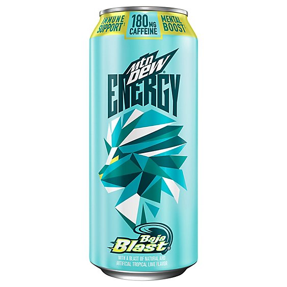 Mtn Dew Baja Blast Energy Drink With A Blast Of Natural And Artificial Tropical Lime Flavor 16 Fl Oz - 16 FZ