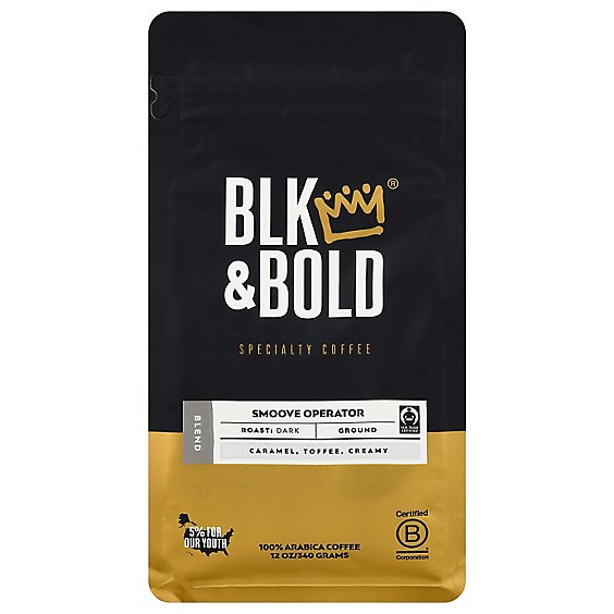 Blk & Bold Llc Coffee Ground Dark Roast Smoove Operator - 12 OZ