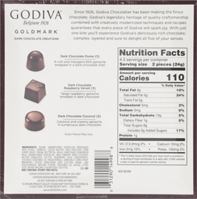 Godiva Goldmark 9pc Dark Choc - 3.75 OZ - Image 5