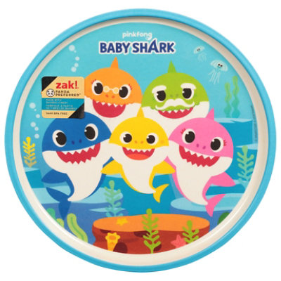 Zak  Babyshark 8in Melm Bambooplate - 1 EA