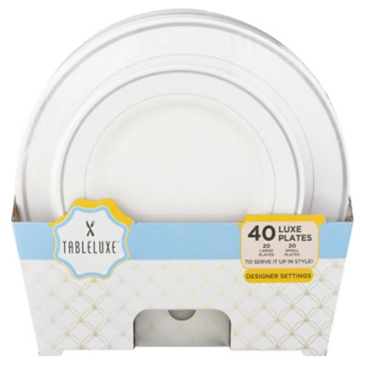 Tableluxe Wht Slv Plate Combo 4ct - EA - Image 3