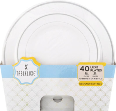 Tableluxe Wht Slv Plate Combo 4ct - EA - Image 2