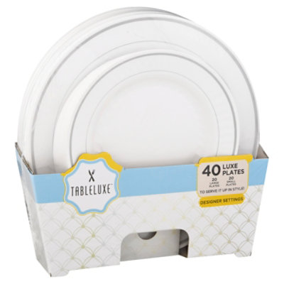 Tableluxe Wht Slv Plate Combo 4ct - EA - Image 1