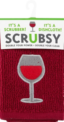 Mei En Scrubsy Dishcloth Wine - EA