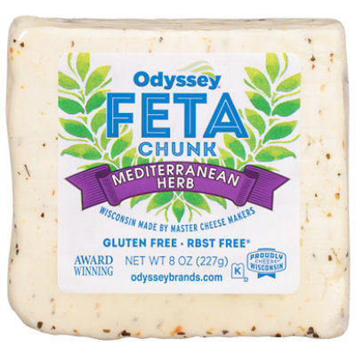 Odyssey Cheese Feta Chunk Mediterranean Herb - 8 OZ
