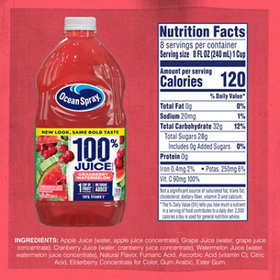 Ocean Spray 100% Cranberry Watermelon Juice - 64 Fl Oz - Image 4