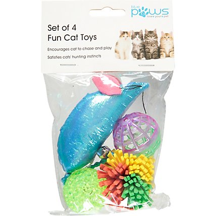 Blue Paws Fun Cat Toys 4pk - EA - Image 2