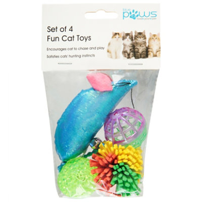 Blue Paws Fun Cat Toys 4pk - EA
