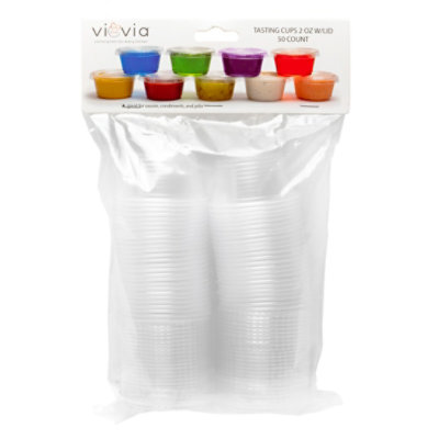 Viovia Tasting Cup 2oz W/lid 50 Ct - EA