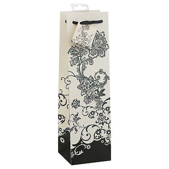Floral Chic White Gift Bag - EA