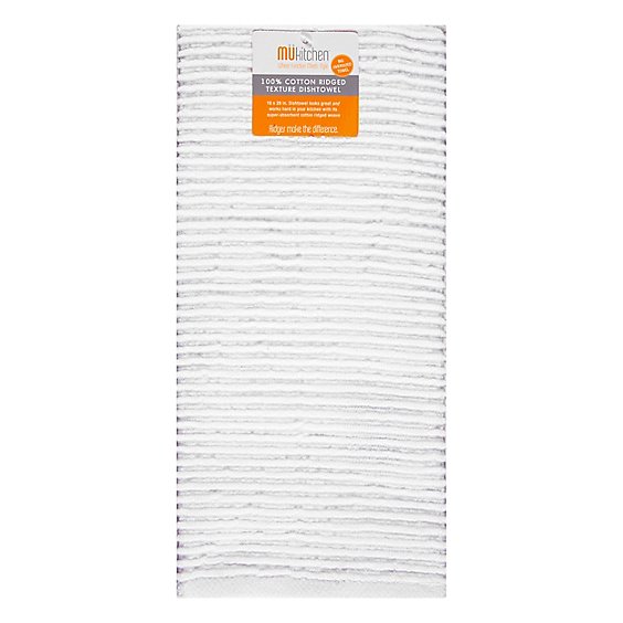 Mukitchen Ridged White Towel - 1 CT