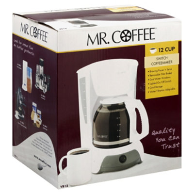 Mr. Coffee 12 Cup Switch White Coffee Maker 