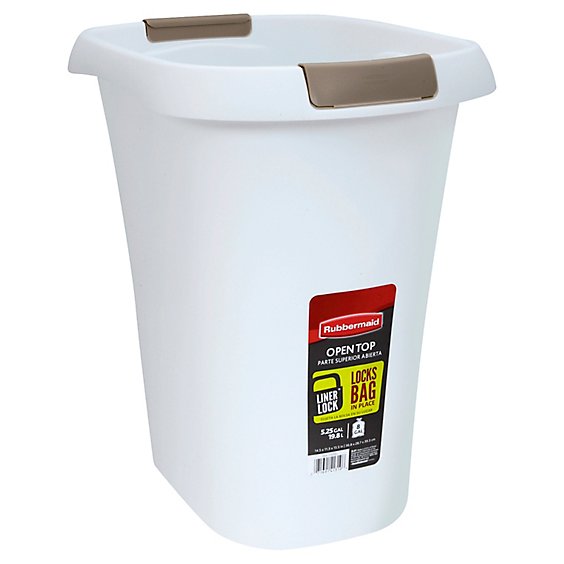 Rubbermaid Wastebasket With Bag Liner Lock Open Top - EA