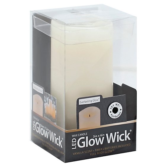 Gerson Wax Wavy Edge Glow Led Candle 3x6 - EA
