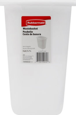 Rubbermaid 6 Quart White Vanity Wastebasket - EA - Image 1